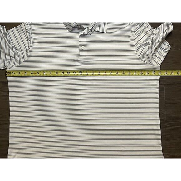 Mizzen Main Large White/Blue/Grey Striped Clsssic Fit Polo Shirt West Bend WI - Picture 8 of 8